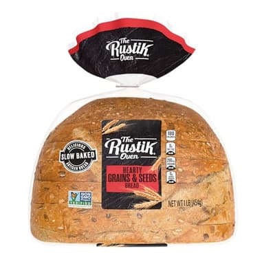 The Rustik Oven Hearty Grains & Seeds Bread, Bread Free From Artificial Colors and Flavors, 16 Oz Loaf