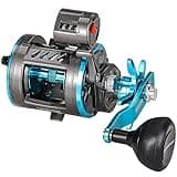 Burning Shark Fishing Reel Round Baitcasting Reel, Smooth Powerful Line Counter Reel, Saltwater Inshore Surf Trolling Reel, Conventional Reel for Catfish, Musky, Bass, Pike- ECTC15R