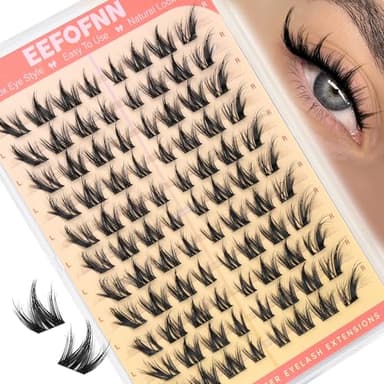 Manga Lash Clusters Cat Eye Cluster Eyelash Extensions Anime Individual Lashes Wispy Eyelash Clusters Fairy Lash Extension Fox Eye Cluster Lashes Spider Lash Cluster by EEFOFNN (10-16mm,D Curl)