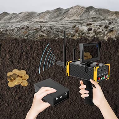 Wawuwao Underground Metal Detector, Gold Finder Underground Metal Scanner with LCD Display & 360° Auto Rotation for Gold Silver Copper Diamond, 3248ft Max Detection Range + 3.3-52.5 Detection Depth