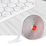 Floor Transition Strip Floor Cover Strips Self Adhesive Flooring Transitions Laminate Floor Strip 3" Wide Vinyl Floor Flat Divider Strip (7.5cm, 3.3Ft, White)