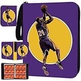 Basketball Card Binder, 900 Pockets Los Angeles Basketball Card Holder for #24 Trading Cards with 50 Removable Sleeves 9 Pocket Zipper 3 Ring Folder Album Book Collection Organizer Storage Protector