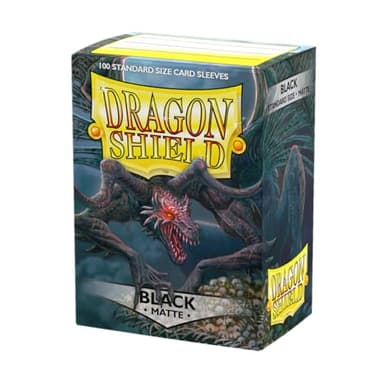 Dragon Shield | Standard Size Card Matte Sleeves | 100 CT - Smooth & Tough Premium TCG Sleeves | Compatible with Pokemon, Flesh & Blood, One Piece & Magic The Gathering | Black