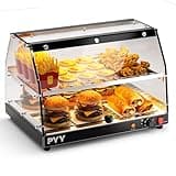 PYY Commercial Food Warmer Display - 2-Tier Adjustable Food Warmer Display Countertop with LED Lighting for Pizza, Pastry, Burgers & More, Ideal for Countertop Display