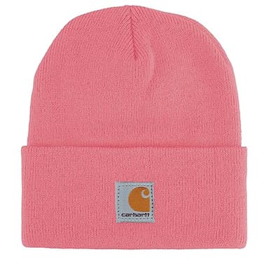 Carhartt Unisex Kids Youth Knit Beanie Cuff Hat, Pink Lemonade,One Size