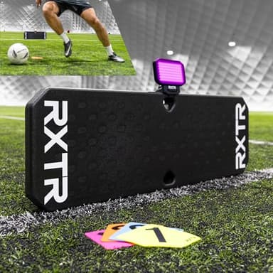 RXTR PRO Coach Soccer Training System - Smart Reaction Light & Soccer Rebound Board with Real-Time Scoring, 17 Pre-Programmed Drills, App-Free Training for All Skill Levels
