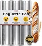 Eparé French Baguette Bread Pan for Baking - 15" x 5" Non Stick French Bread Baking Pan - Perforated Long Italian Bread Pan - Baquette Baking Pan Tool - US Company