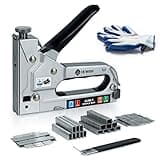 Upholstery Staple Gun Heavy Duty, DEWBIN 4 in 1 Stapler Gun with 2000 Staples, Remover, Manual Brad Nailer Power Adjustment Stapler Gun for Wood, Upholstery, Carpentry, Decoration DIY Staple Gun