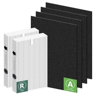 HPA200 Replacement Filters for Honeywell HRF-ARVP200, HPA200, HPA201, HA202, HPA204, HPA250 Series Air Purifiers, 2 HEPA R Filter and 4 Activated Carbon Pre-Filters A by Funmit