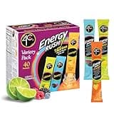 4C Energy Rush Stix, Variety 1 Pack, 40 Count, Single Serve Water Flavoring Packets, Sugar Free with Taurine, On the Go Bundle (20 Berry, 10 Orange, 10 Citrus)