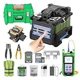 KOMSHINE Fiber Fusion Splicer FX39 with 6 Motors Core Alignment Splicer, 4.3 Inch Touch Screen Optical Fiber Splicer w/ 6S Fast Splicing; 16S Heating, 0.01dB Splicing Loss + Power Meter -70~+6dBm