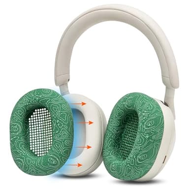 WC SweatZ XM5 - Patented Earpad Sweat Covers for Sony WH1000XM5 by Wicked Cushions | Full 360 Earpad Protection | Sweatproof & Easily Washable | Emerald Tide