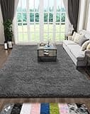 Ophanie Rugs for Living Room, 5x8 Area Rug Grey Fluffy Shag Large Fuzzy Plush Soft Rug, Gray Shaggy Carpets for Bedroom, Kids Boys Girls Dorm Nursery Home Decor Aesthetic