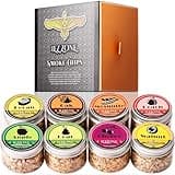 Smoking Wood Chips for Cocktail Smoker Whiskey Smoker 8 Flavors Natural Wood Chips Husband Father's Gift Smoke Gun Cocktails Drinks Food (8 Pack)