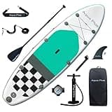 Aqua Plus 6inches Thick Inflatable SUP for All Skill Levels Stand Up Paddle Board,Paddle,Double Action Pump,ISUP Travel Backpack, Leash,Shoulder Strap,Youth,Adult Inflatable Paddle Board