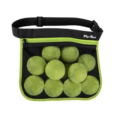 Pic-Ten Adjustable Pickleball & Tennis Ball Holder Waist Pouch - Mesh Hip Bag Carrier for Men, Women, Teens - Holds 10-12 Tennis or Pickleball for Cycling, Golf
