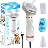 ENUKYCOM 300W Quiet Pet Blow Dryer - Pet Hair Dryer for Small & Medium Dogs and Cats with Removal Comb & Silicone Bath Massage Brush for Home Grooming -Mist/Spray/Steam Brush for Cat & Dog
