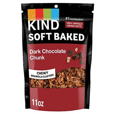 KIND Soft Baked Granola, Dark Chocolate Chunk, Healthy Snacks, Gluten Free, 100% Whole Grains, 4g Protein, 11oz, 1 Count