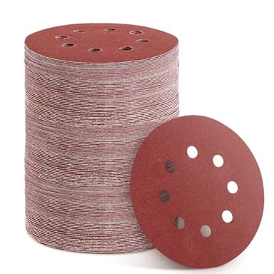 YEHBS 150pcs Sanding Discs Set, 5-Inch 8-Hole Sandpaper, Including 60,80,100,120,150,180,240,320,400,600 Grit for Woodworking or Automotive