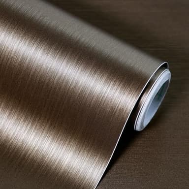 Bronze Satin Peel and Stick Wallpaper 15.7"×118" Metallic Textured Contact Paper Modern Waterproof Wallpapers Removable Self Adhesive Vinyl DIY Decor Wall Paper for Bedroom kitchen Cabinets Fridge
