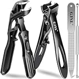 Toenail Clippers for Seniors - Angled Head, Ultra-Sharp Durable Large Thick Toe Nail Clippers Cutters Trimmers &16mm Wide Jaw Nail Clippers for Men Novelty Gifts, 24-Month Replacement Warranty!