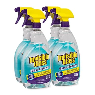 Invisible Glass 92194-4PK Premium Glass and Window Cleaner Spray – Cleans Glass, Windows, Mirrors, Shower Doors, and More – Streak-Free, Ammonia-Free, Tint-Safe – 32 fl oz (Pack of 4)
