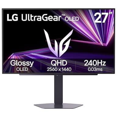 LG 27GX704A-B 27-inch Ultragear QHD (2650x1440) OLED Gaming Monitor 240Hz, 0.03ms, NVIDIA G-Sync Compatible, AMD FreeSync Premium Pro, VESA Display HDR TrueBlack400, HDMI 2.1, DisplayPort, Black