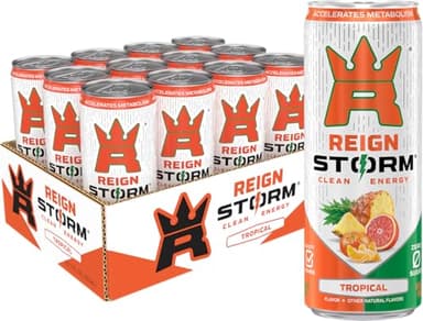 REIGN Storm, Tropical, Fitness & Wellness Energy Drink, 12 Fl Oz