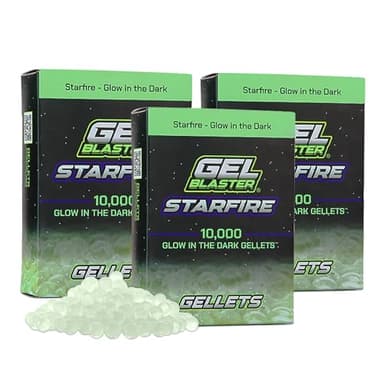 Gel Blaster Starfire Gellets - Official Refill Ammo for Starfire Gel Blasters - Glow-in-The-Dark UV Activated Tracer Night Rounds - Increased Blasting Performance & Accuracy (30,000) - Ages 14+