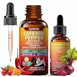 HEERB Cayenne Pepper Drops Capsaicin Supplements with Beet Root Black Pepper Turmeric Vitamin D3 K2 Drops for Metabolism Circulation Heart Health, Gluten Free, Vegan 2 Fl Oz 60 ml