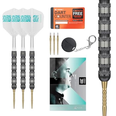 Target Darts Rob Cross 95K Steel Tip Swiss Point Darts, 95% Tungsten Darts with K-Flex Flights, 22G | Voltage Darts, Player Edition Swiss Points K Flex Dart Set, Swiss Point Tool Included