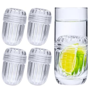 Water Infuser Pods, 4-Pack Fruit & Tea Inserts for Wide-Mouth Bottles & Tumblers