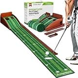 Golfguru Putting Green Indoor, 9.8ft Golf Putting Mat with Automatic Ball Return Track, Indoor Putting Green for Home with Thickened Wrinkle-Free Crystal Velvet, Golf Accessories for Men