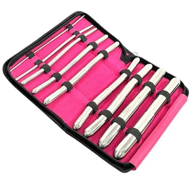 Premium German Hegar Dilator Sounds Set 9 Pcs Ultra Smooth Finish Double Ended, Stainless Steel,Temperature Control,Autoclavable,Compact Storage Case.