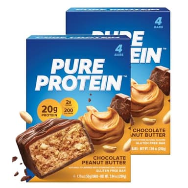 Pure Proteins Bar, Chocolate Peanut Butter, 20g Protein, Gluten Free (2 Pack 8 Count)