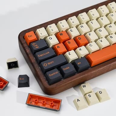 KBDiy Carbon PBT Double Shot Orange Keycap Set,174 Keys Retro Custom Key Cap Keycaps 60 Percent Cherry Profile Keycaps for 61/64/68/84/87/100/104/108 Mechanical Keyboard