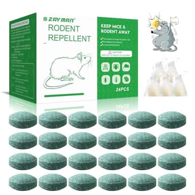 24PCS Mouse Rodent Repellent, Natural Mouse Repellent Peppermint Oil for Mice, Rats, Squirrels, Spiders and Pests, Keeps Pests Away Effectively from Garden & Home, Indoor & Outdoor Use