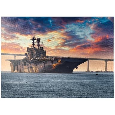 MyPuzzle A U.S. Navy Ship Leaves San Diego Bay and Heads Into The Pacific Ocean - Premium 1000 Piece Jigsaw Puzzle for Adults