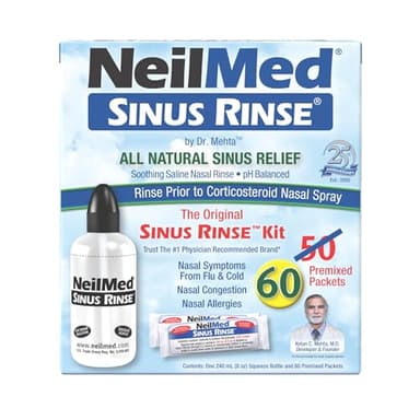 NeilMed Sinus Rinse - A Complete Sinus Nasal Rinse Kit, 50 count (Pack of 1) Count may vary