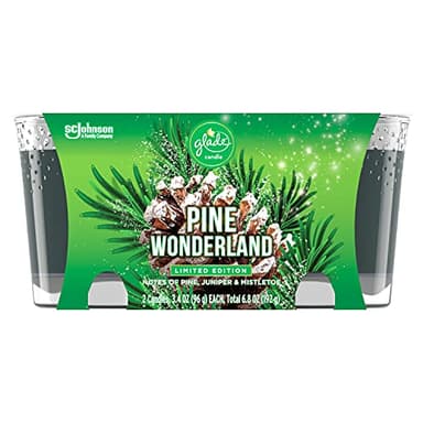 Glade Fragrance Candles Infused with Essential Oils, Multiple Scents Available! (Pine Wonderland, 2x 3.4oz)