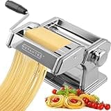 Nuvantee Premium Pasta Maker Machine, Manual Hand Press, Adjustable Thickness Settings, Noodles Maker, Perfect for Spaghetti, Fettuccini, Lasagna
