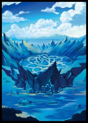 MTG Card Sleeves - Island - Lotus Series - Ultra Clear Front & Matte Finish Back, 100 Count Standard Size TCG Sleeves, Matte Art Sleeve for Magic The Gathering