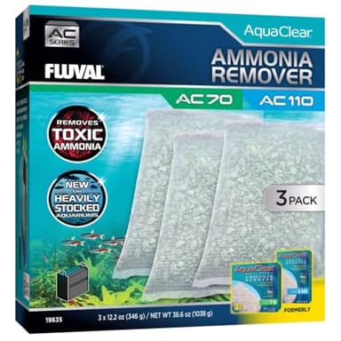 Fluval - Ammonia Remover for AC70/AC110, 36.6 oz / 1038 g - for Use in Freshwater Aquariums 3-Pack