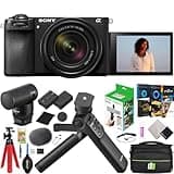 Sony a6700 Alpha APS-C Mirrorless Camera with 18-135mm Lens Kit ILCE-6700M Bundle with ACCVC2 Kit Including GP-VPT2BT Tripod + ECM-G1 Vlogger Microphone + Deco Gear Case + Extra Battery & Accessories