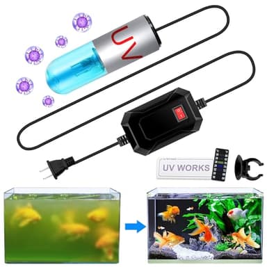 JAHEA Aquarium Clean Light，3 W mini &13W Submersible Light with UV Test Card,Aquarium Water Clean Green Clear Waterproof Clean Lamp for Pond,Swimming Pool,Indoor (3W MINI)