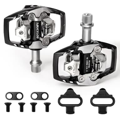 BUCKLOS SPD Clip Pedals PD-M780 MTB Mountain Bike Clipless Dual Sided Pedals - Road Bike Spin Bike Sealed Bearing Bicycle Clips in Pedal Compatible with Shimano SPD Cleats (9/16" Aluminum)