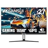 SANSUI 27 Inch IPS Gaming Monitor |165Hz 1ms PC Computer Gaming Monitor with Built-in Speakers - DP1.4*1 | HDMI2.0*2| FHD 1080P | HDR | VESA PS5 XBox Switch Support | Eye Cares | Free Sync (G27F2S)