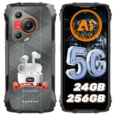 Blackview BL7000 AI 5G Rugged Phone Android 15, 24GB+256GB/2TB MTK Dimensity 6300, 6.78" FHD+ 120Hz, 50MP + Night Vision 20MP, 7500mAh/33W, Rugged Smartphone Dual SIM/T-Mobile/NFC/OTG/IP69K Waterproof