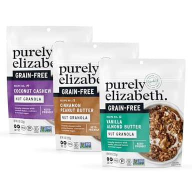 Purley Elizabeth Keto Granola Best Sellers Variety Pack, Made with Nuts and Seeds, Grain-Free, Gluten-Free, Non-GMO (3ct, 8oz Bags)