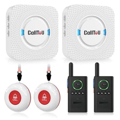 CallToU Caregiver Pager Wireless Alert Button Home Intercom System Long Range 2 Way Radio for Elderly/Patient/Pregnant/Home/Office